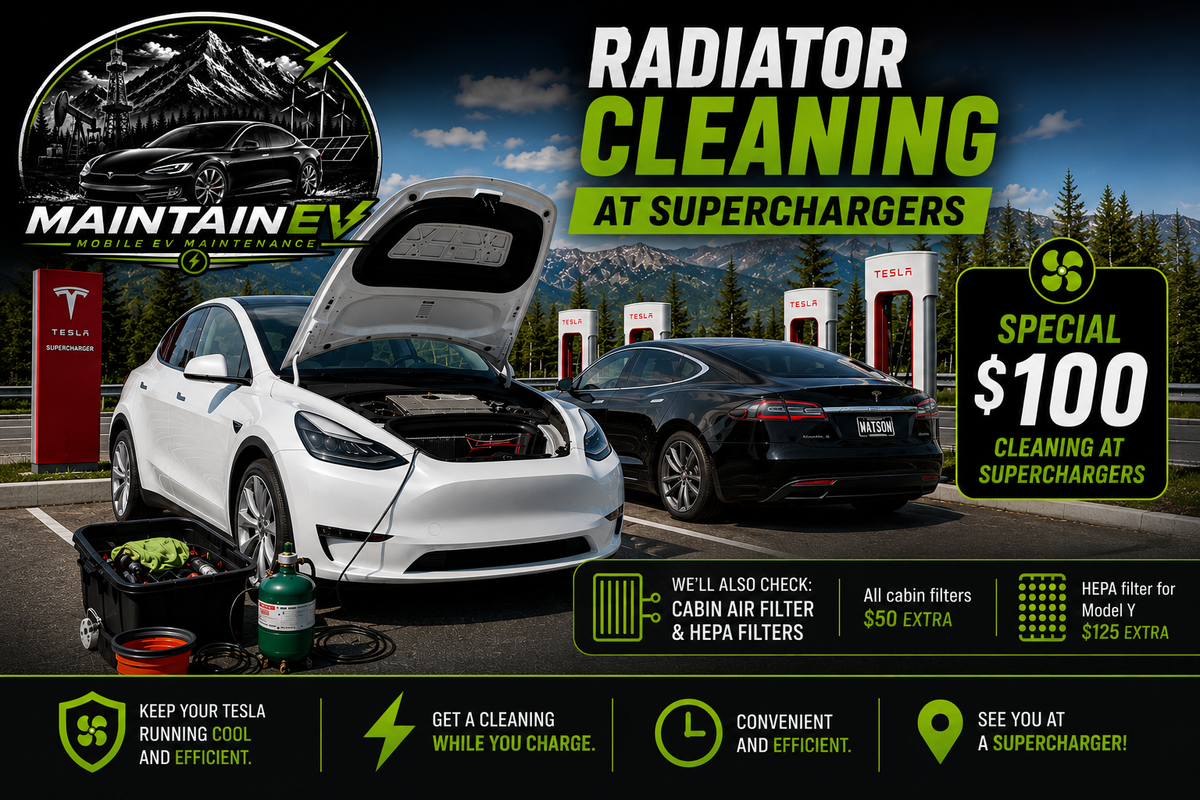 Model 3/Y Radiator Cleaning at Supercharger