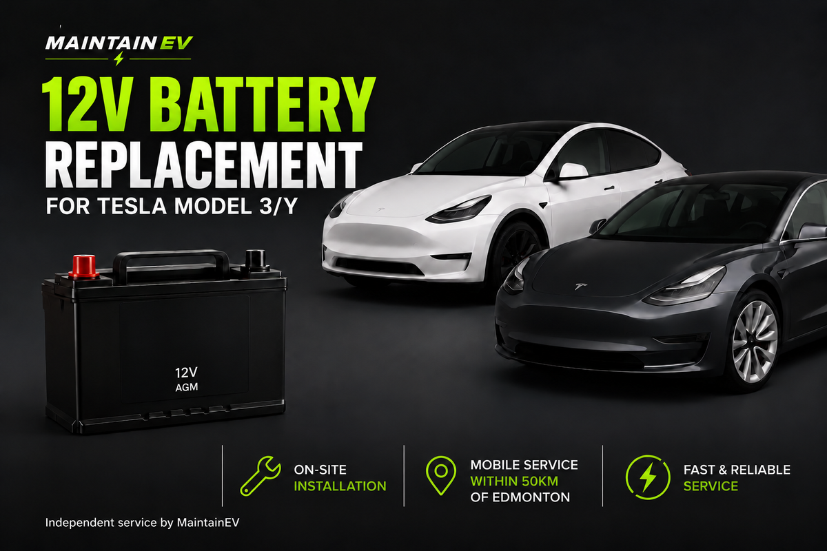 Tesla Model 3 and Model Y 12V battery replacement mobile service