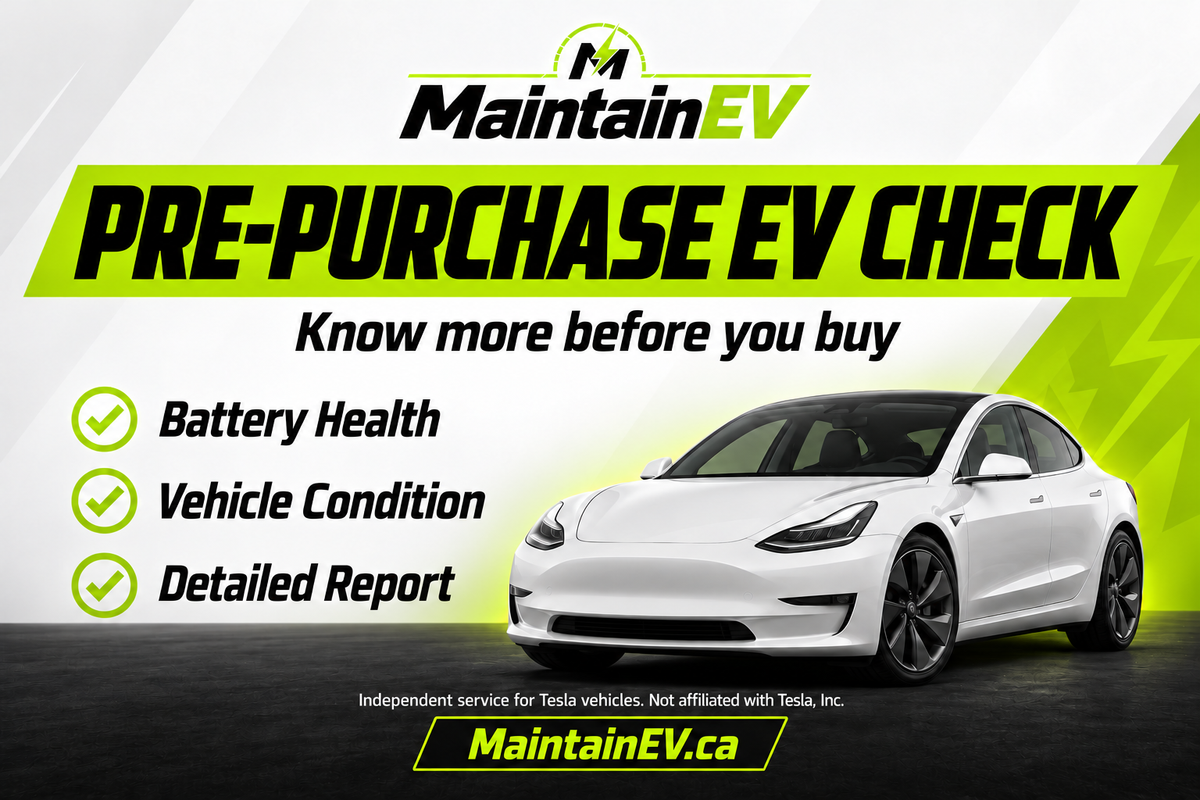 MaintainEV Pre-Purchase EV Check, independent battery health and vehicle condition check